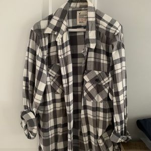 American Eagle, Black and White Flannel, XXL
